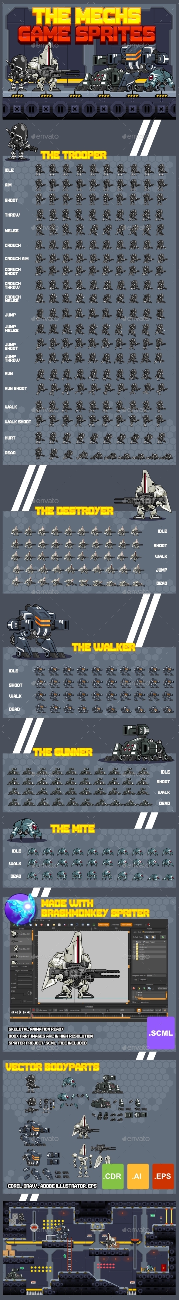 The Mechs - Game Sprites, Game Assets | GraphicRiver