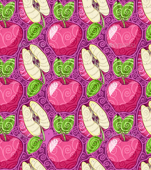 Texture Pattern with Apples, Vectors | GraphicRiver