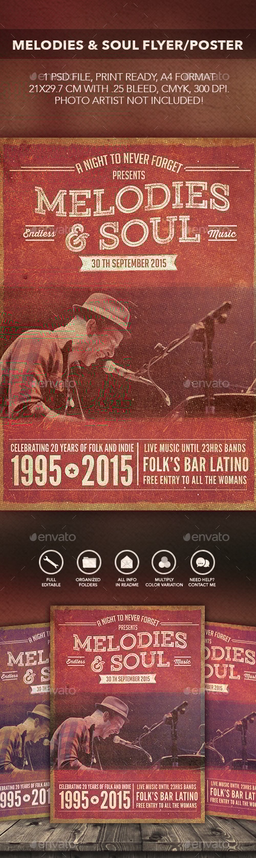 Melodies & Soul Flyer/Poster, Print Templates | GraphicRiver