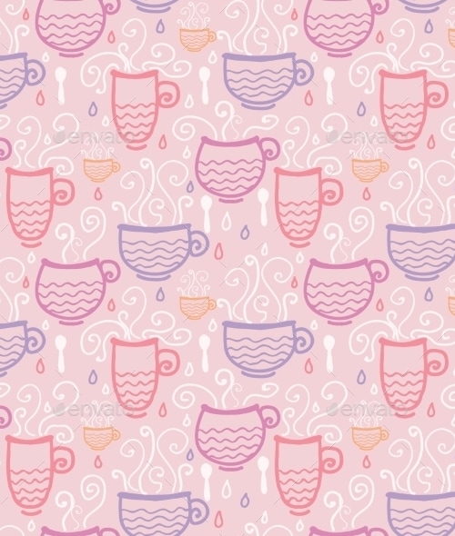 Tea Cup Pattern , Vectors | GraphicRiver