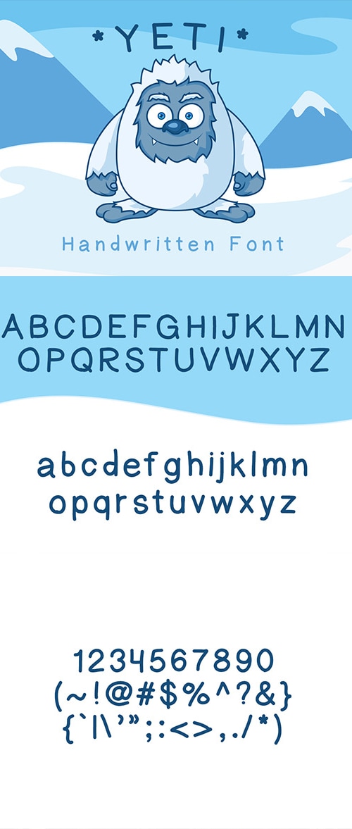Yeti - Hand Drawn Font, Fonts | GraphicRiver
