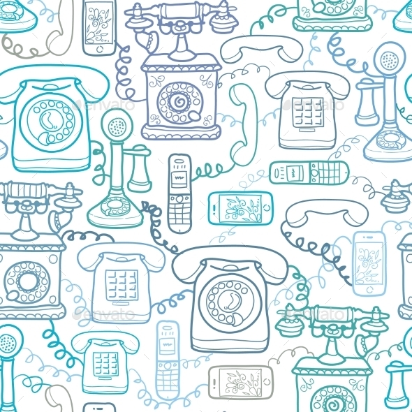 Telephones Pattern, Vectors | GraphicRiver