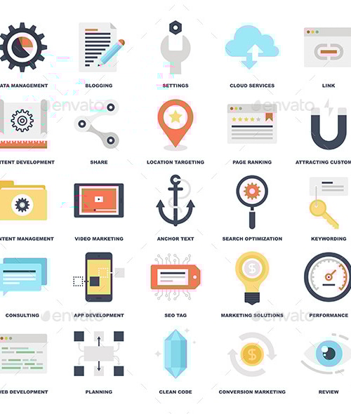 SEO and Development, Icons | GraphicRiver