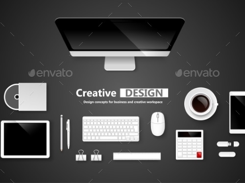 Creative Design Workspace, Vectors | GraphicRiver