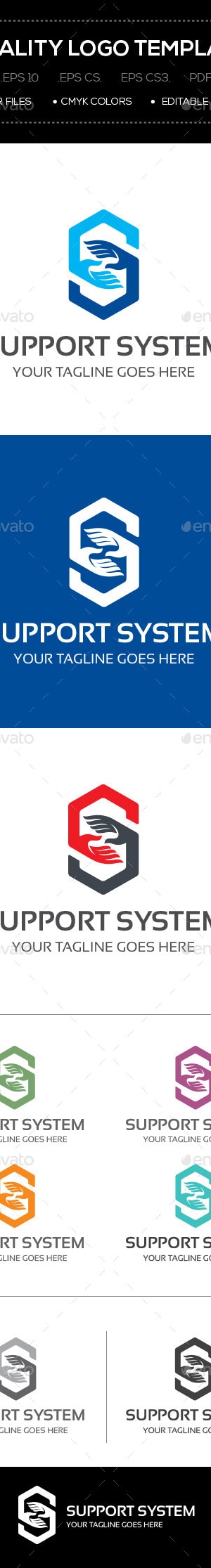 Support System Logo Template, Logo Templates | GraphicRiver