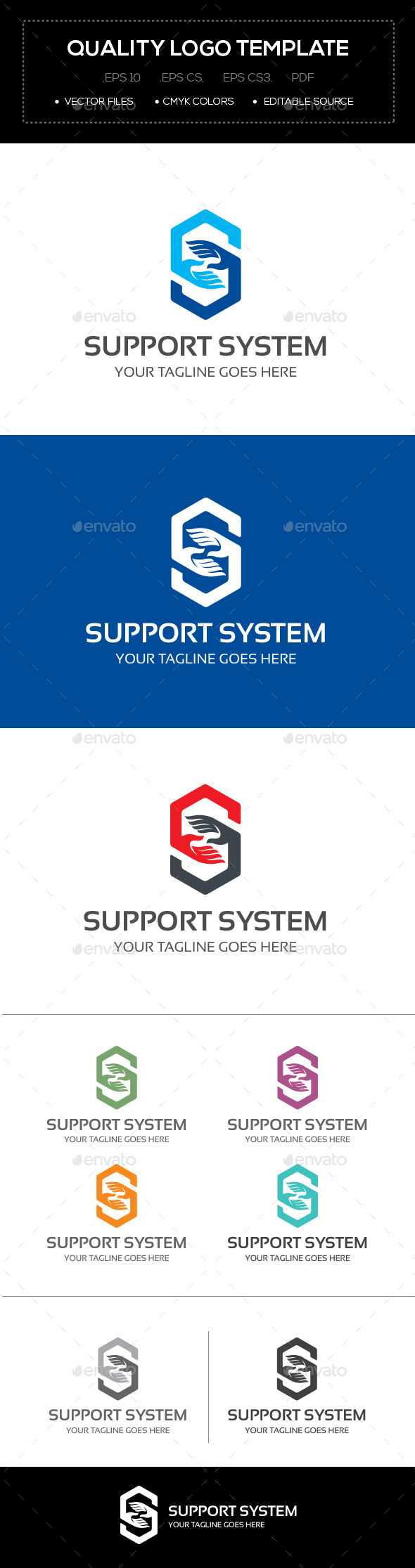 Support System Logo Template, Logo Templates | GraphicRiver