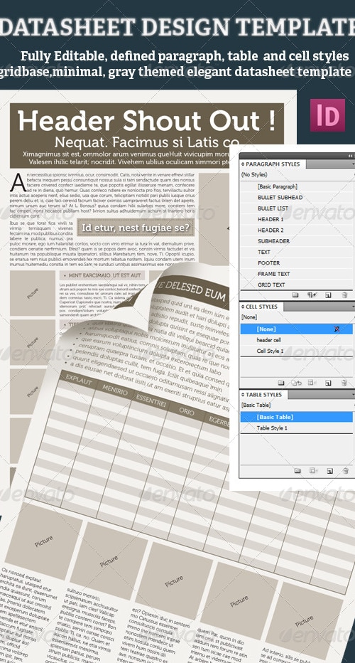 DATASHEET DESIGN TEMPLATE, Print Templates | GraphicRiver