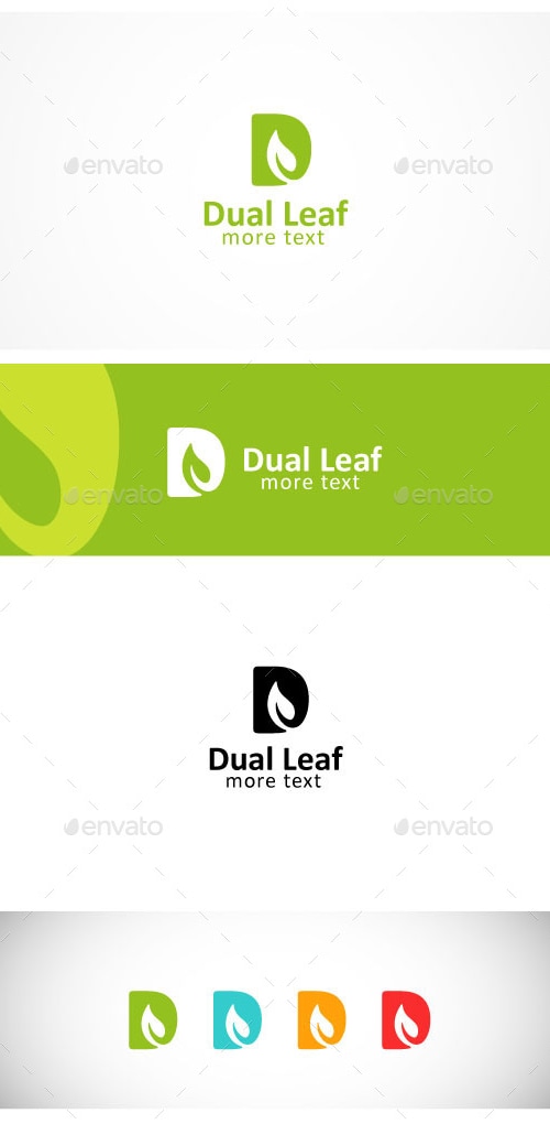 Leaf Letter D Logo, Logo Templates | GraphicRiver