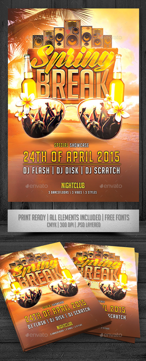Spring Break Flyer, Print Templates | GraphicRiver