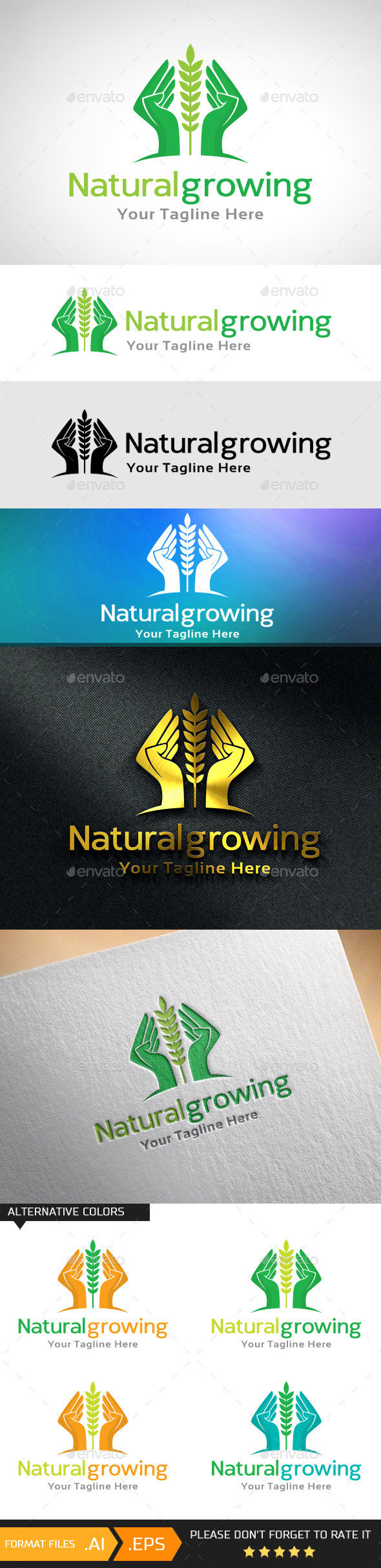 Natural Growing Logo Template, Logo Templates | GraphicRiver