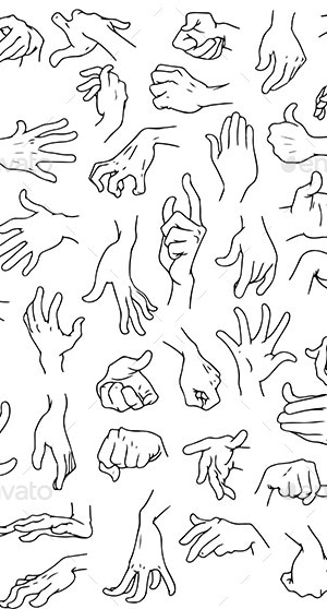 Man Hands Pack Lineart, Vectors | GraphicRiver