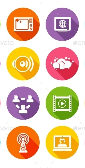 Media Icon Set, Vectors | GraphicRiver