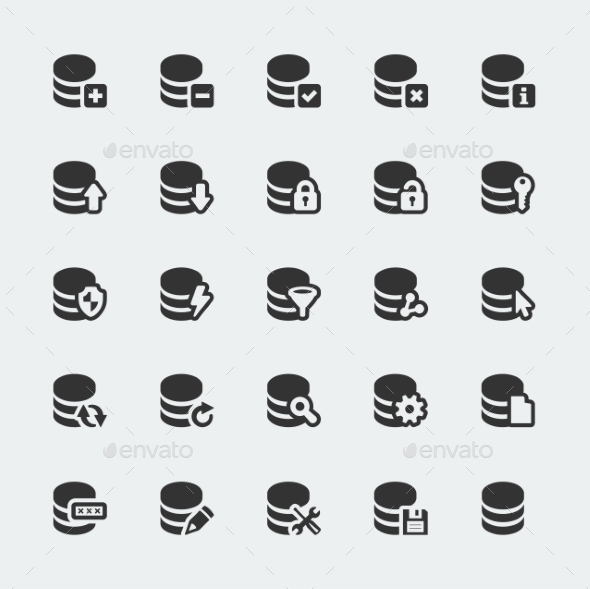 Database Icons, Vectors | GraphicRiver