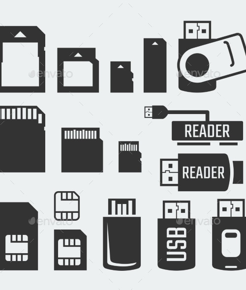 Memory Computer Cards, Vectors | GraphicRiver