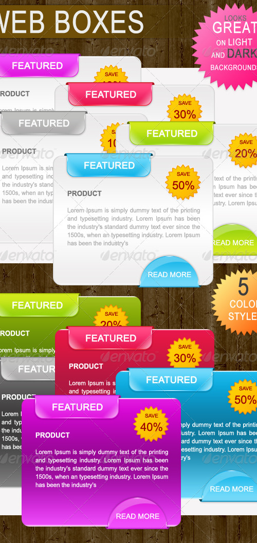 Stylish Plastic Web Boxes, Web Elements | GraphicRiver