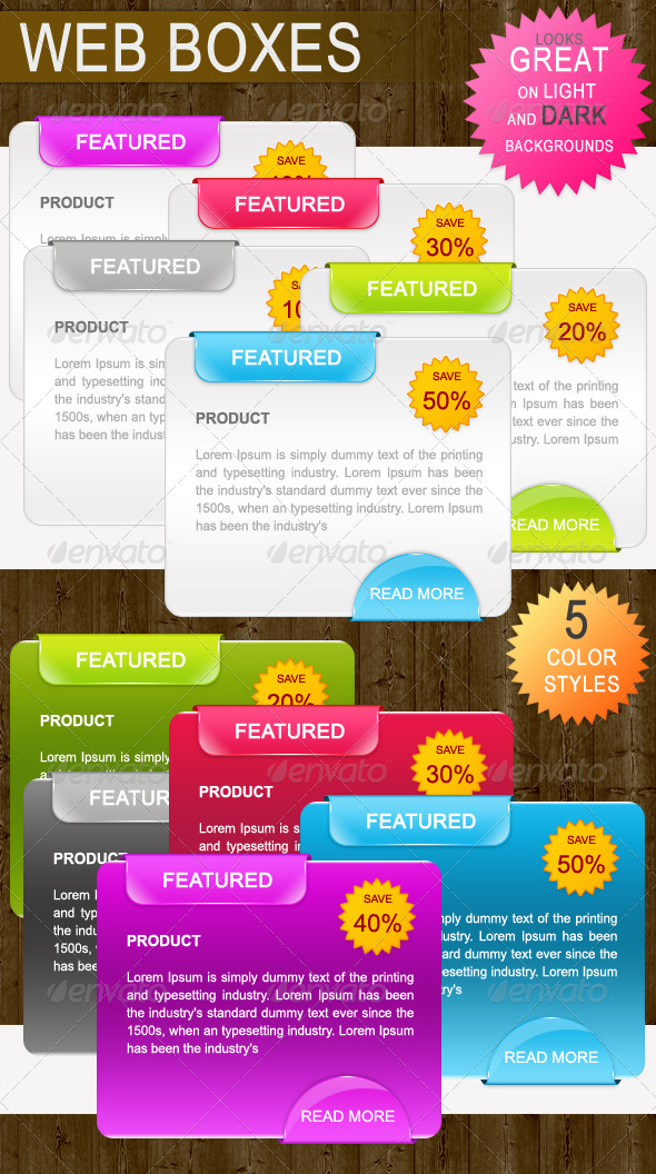 Stylish Plastic Web Boxes, Web Elements | GraphicRiver