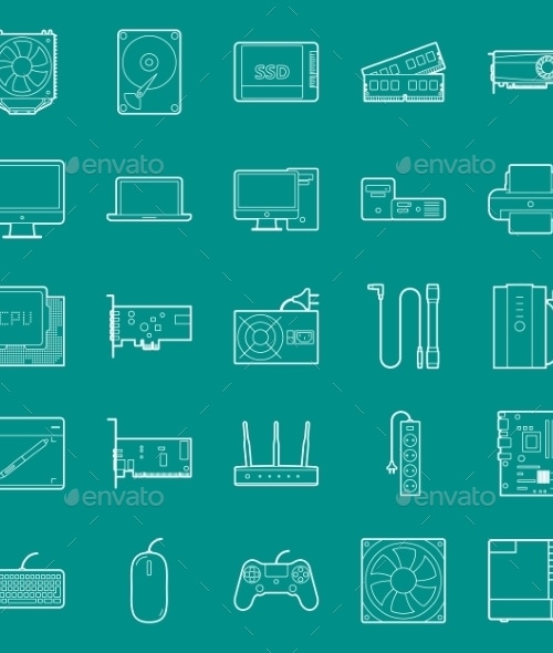 Computer Components , Vectors | GraphicRiver