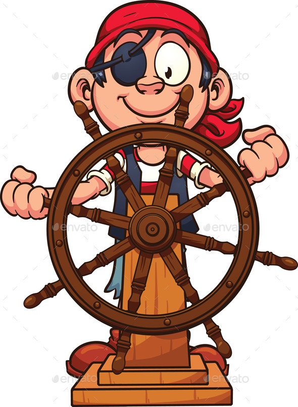 Pirate at Rudder, Vectors | GraphicRiver