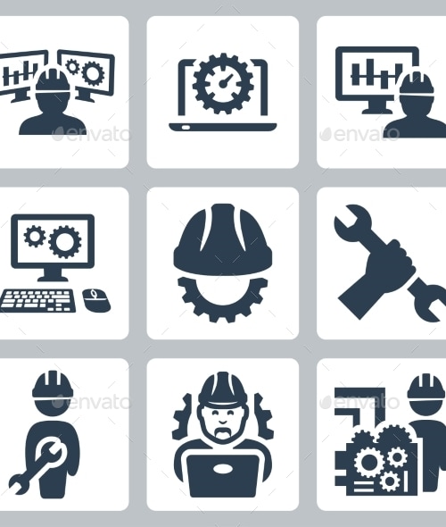 Engineering vector icons set, Icons | GraphicRiver