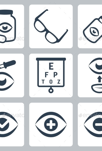 Vector Optometry Icons Set, Icons | GraphicRiver