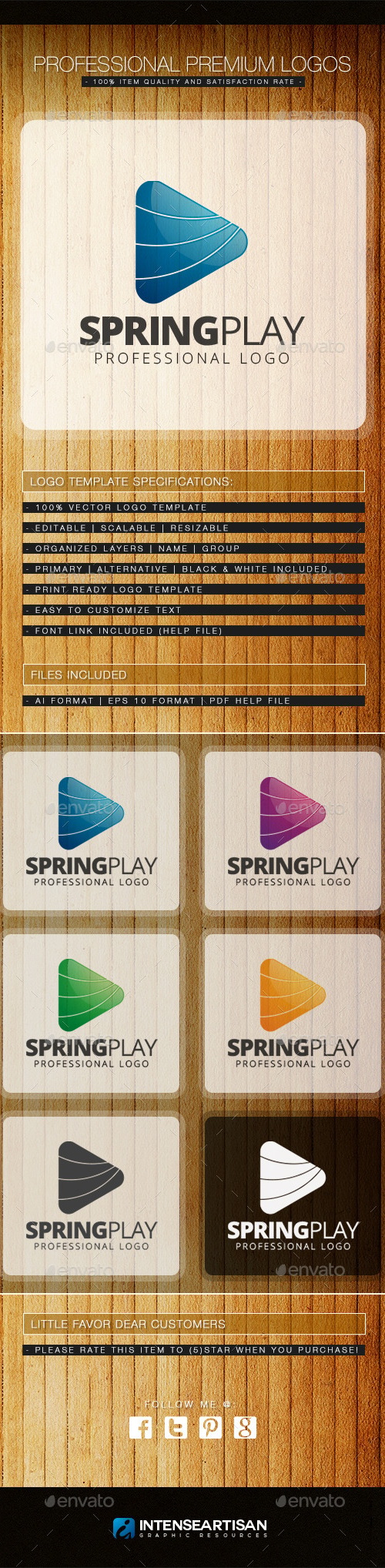 Spring Play Logo Template, Logo Templates | GraphicRiver