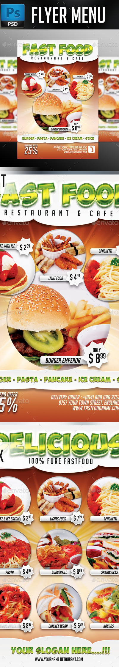 Fast Food Menu, Print Templates | GraphicRiver
