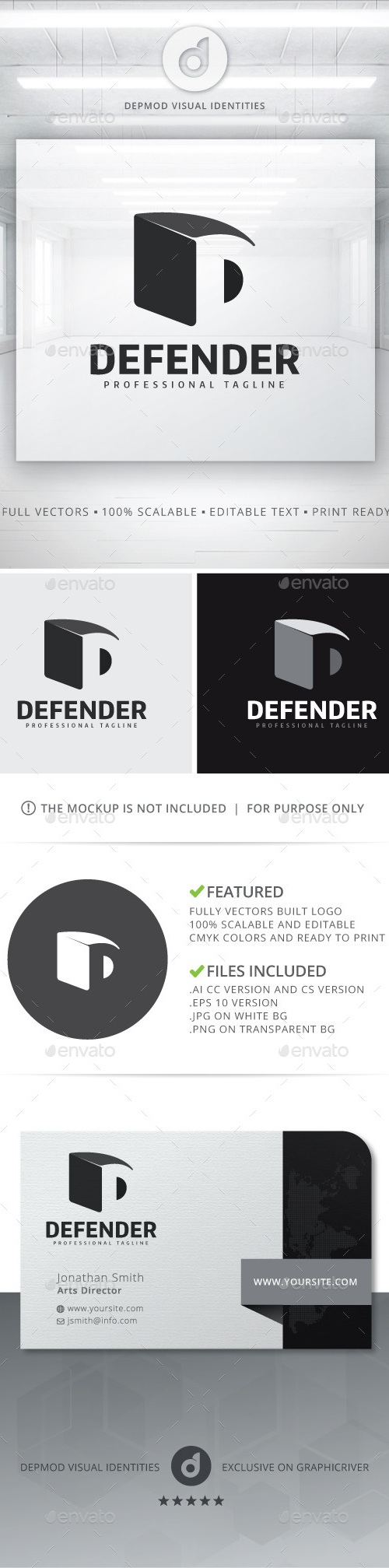 Defender Logo, Logo Templates | GraphicRiver