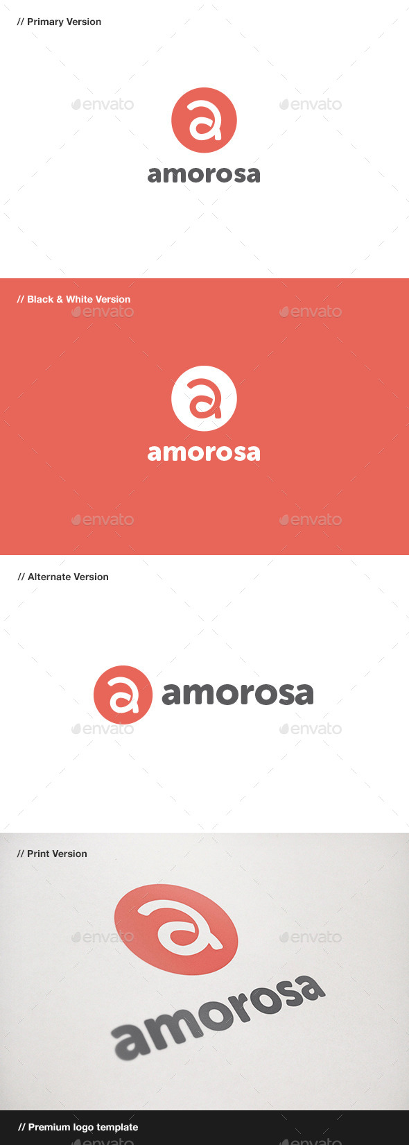 Amorosa - Lettar A Logo, Logo Templates | GraphicRiver