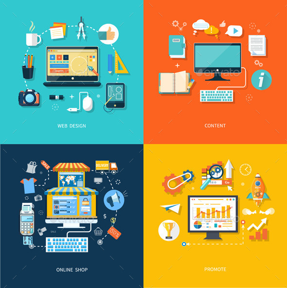 Web Design Promote Content, Vectors | GraphicRiver