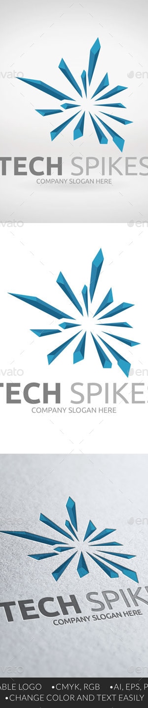 Tech Spikes Logo, Logo Templates | GraphicRiver
