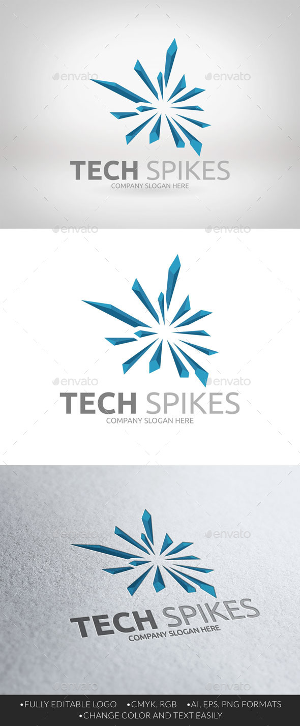 Tech Spikes Logo, Logo Templates | GraphicRiver