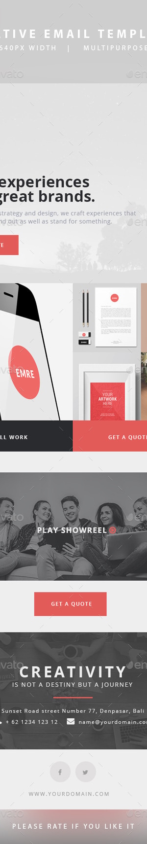 Creative Email Templates - Emre, Web Elements | GraphicRiver