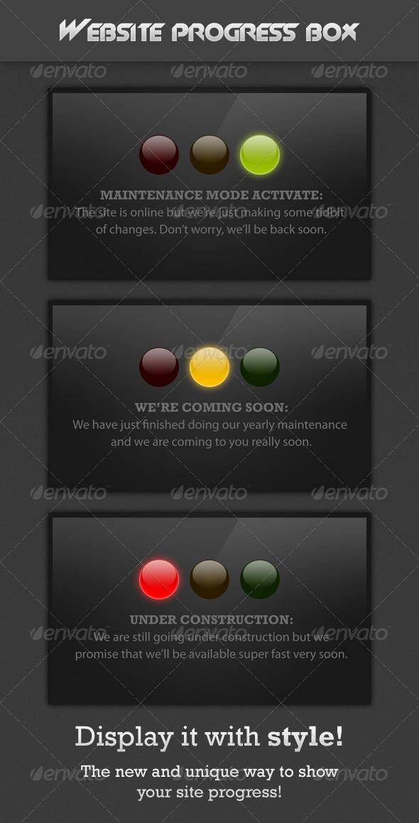 Website Progress Box, Web Elements | GraphicRiver