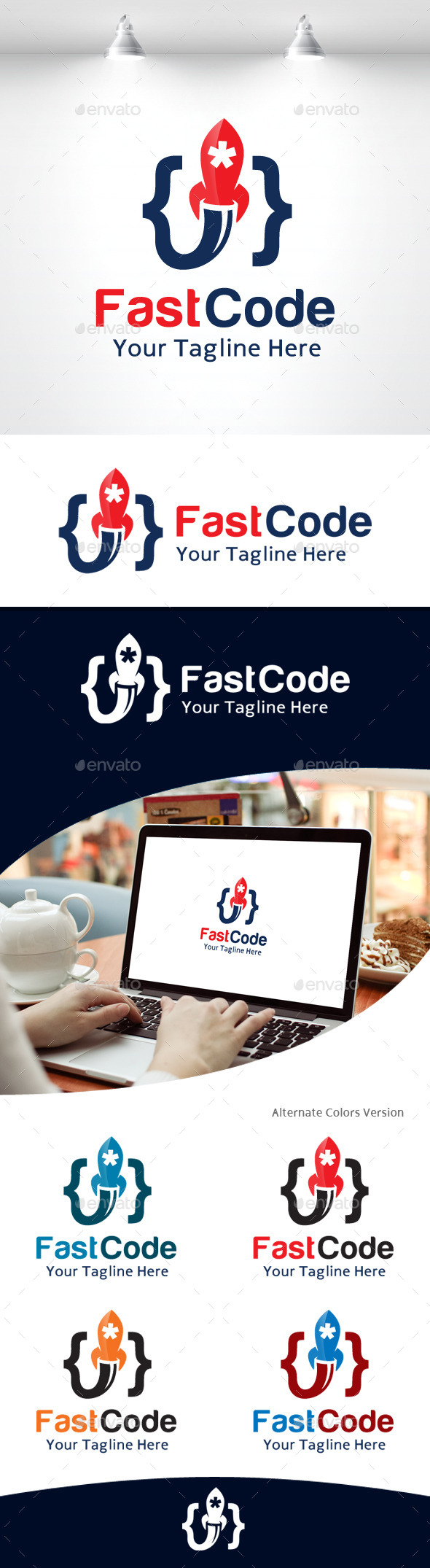 Fast Code Logo, Logo Templates | GraphicRiver