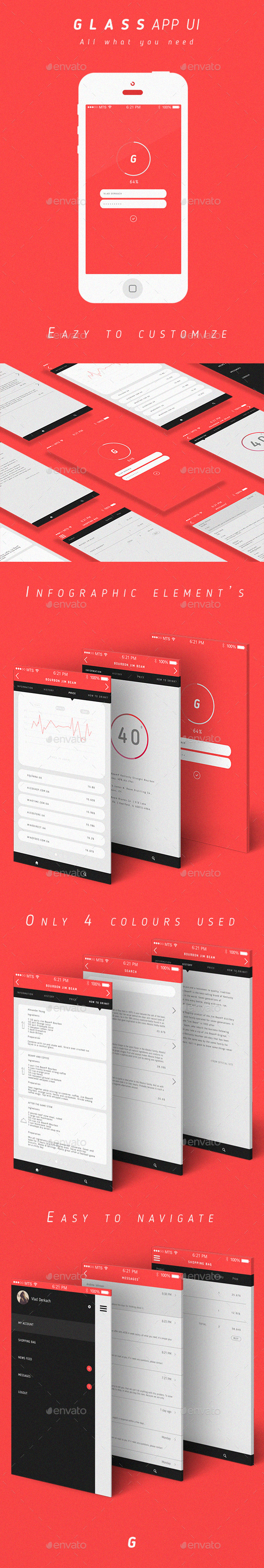 Glass App, Web Elements | GraphicRiver