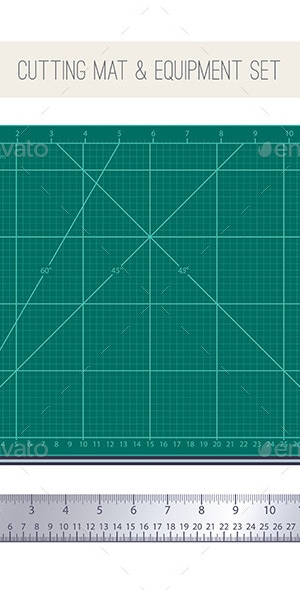 Cutting Mat and Equipment Set, Vectors | GraphicRiver