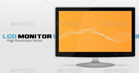 High Resolution LCD Monitor Vector, Vectors | GraphicRiver