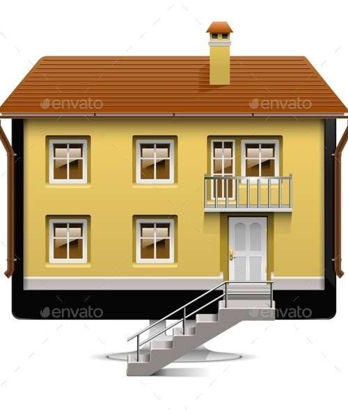 Computer House Concept, Vectors | GraphicRiver