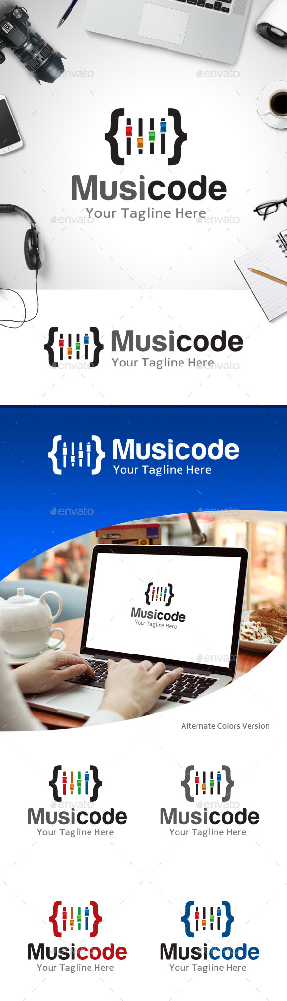 Music Code Logo, Logo Templates | GraphicRiver