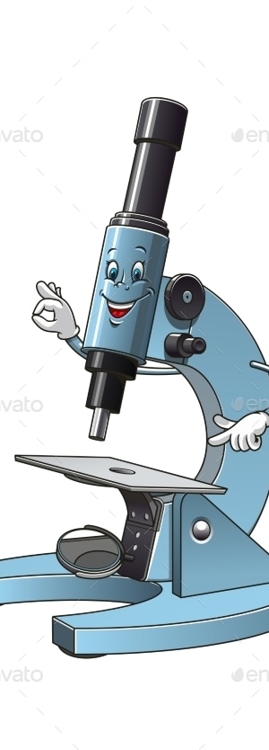Microscope Cartoon Character With Specimen Slide, Vectors | GraphicRiver