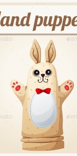 Hand Puppet Rabbit. Cartoon Vector Illustration, Vectors | GraphicRiver