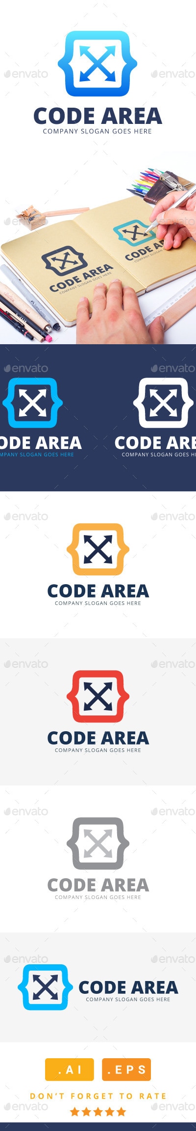Code Area Logo, Logo Templates | GraphicRiver