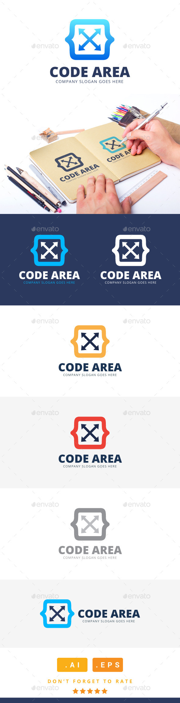 Code Area Logo, Logo Templates | GraphicRiver
