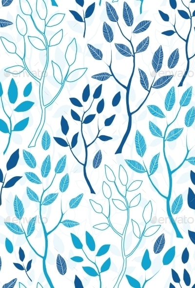 Vector Blue Forest Seamless Pattern Background, Vectors | GraphicRiver