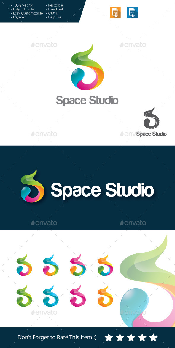 Space Studio - Letter S Logo, Logo Templates | GraphicRiver