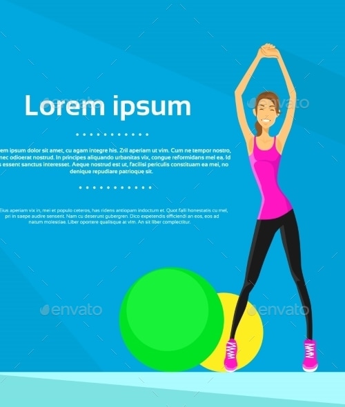 Sport Woman Fitness Girl Exercise Workout, Vectors | GraphicRiver