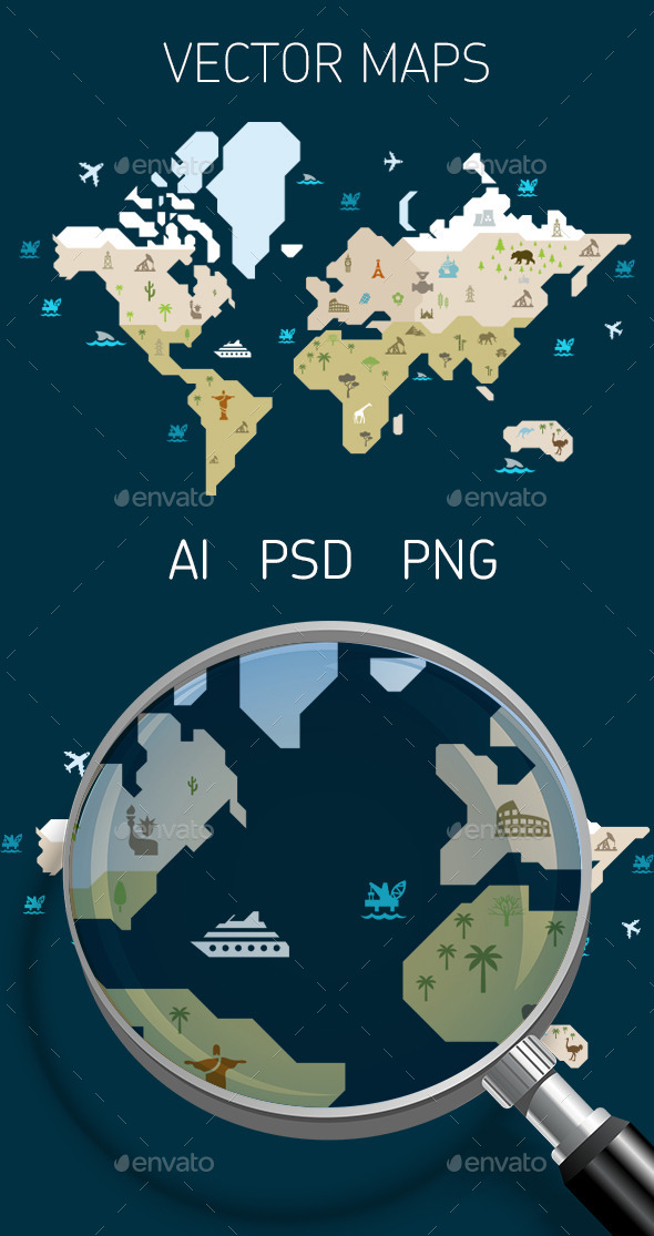 Maps infographic, Vectors | GraphicRiver