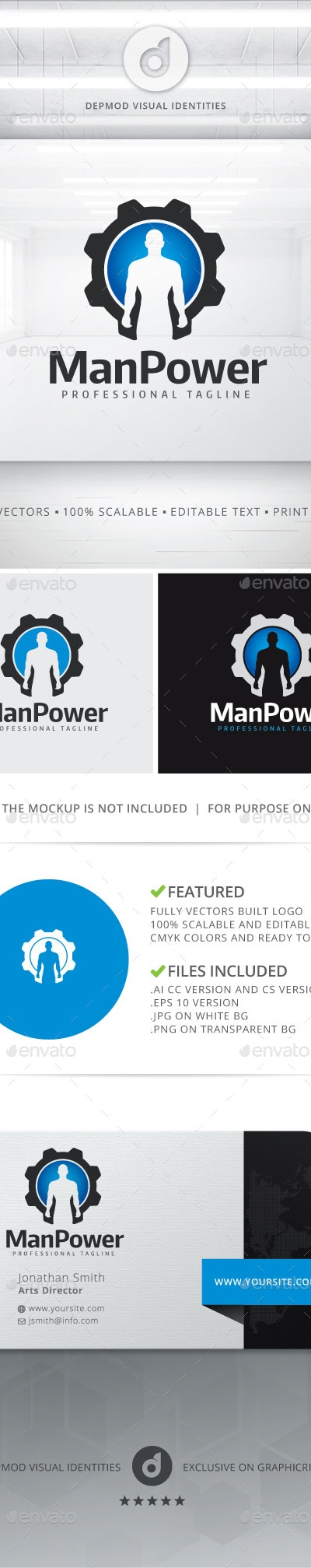 Man Power Logo, Logo Templates | GraphicRiver