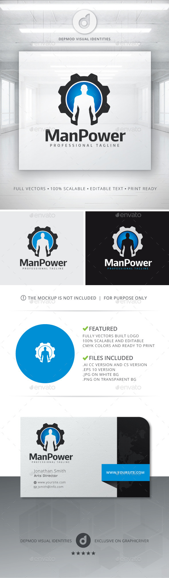 Man Power Logo, Logo Templates | GraphicRiver