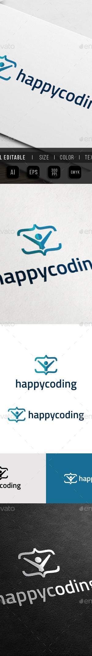Happy Coding - Code Club Logo, Logo Templates | GraphicRiver